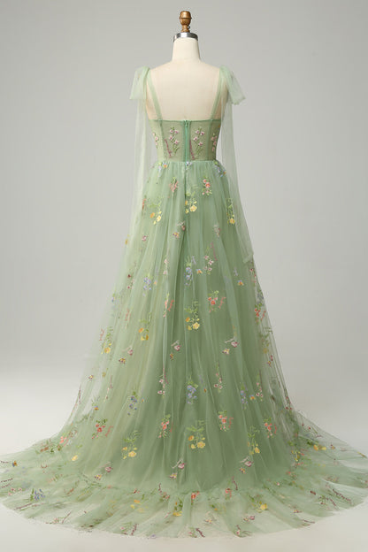 Women's Tulle A Line Maxi Evening Dress