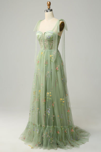 Women's Tulle A Line Maxi Evening Dress