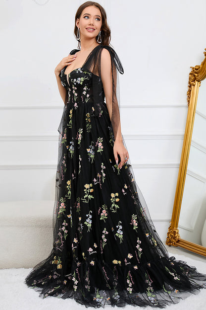Women's Tulle A Line Maxi Evening Dress