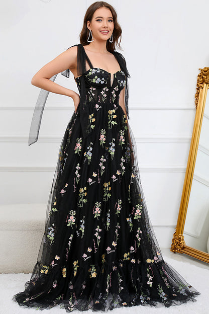 Women's Tulle A Line Maxi Evening Dress