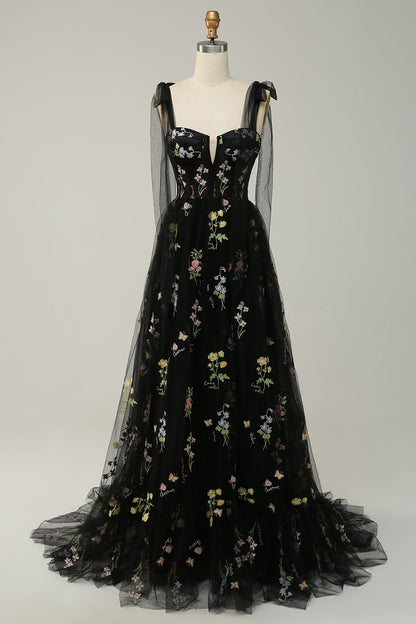 Women's Tulle A Line Maxi Evening Dress
