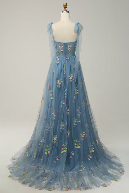 Women's Tulle A Line Maxi Evening Dress