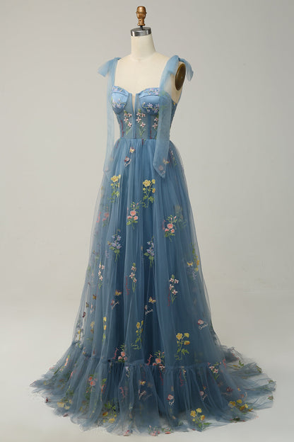 Women's Tulle A Line Maxi Evening Dress