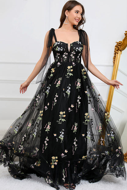 Women's Tulle A Line Maxi Evening Dress