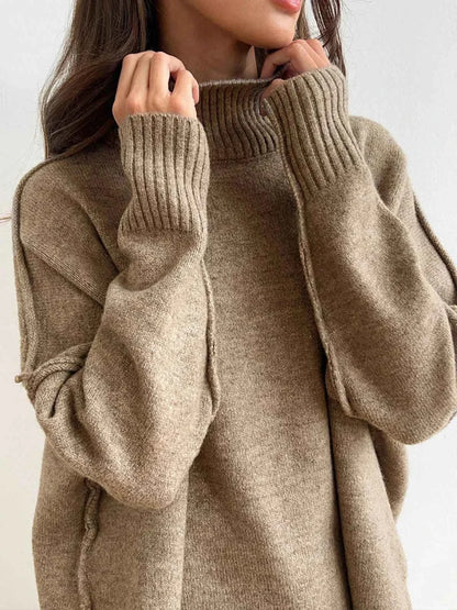 Women’s Turtleneck Knit Set with Wide Leg